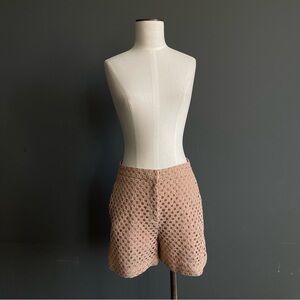 Beymen Collection Lace Crochet Shorts Blush Cotton Lined European Chic Resort